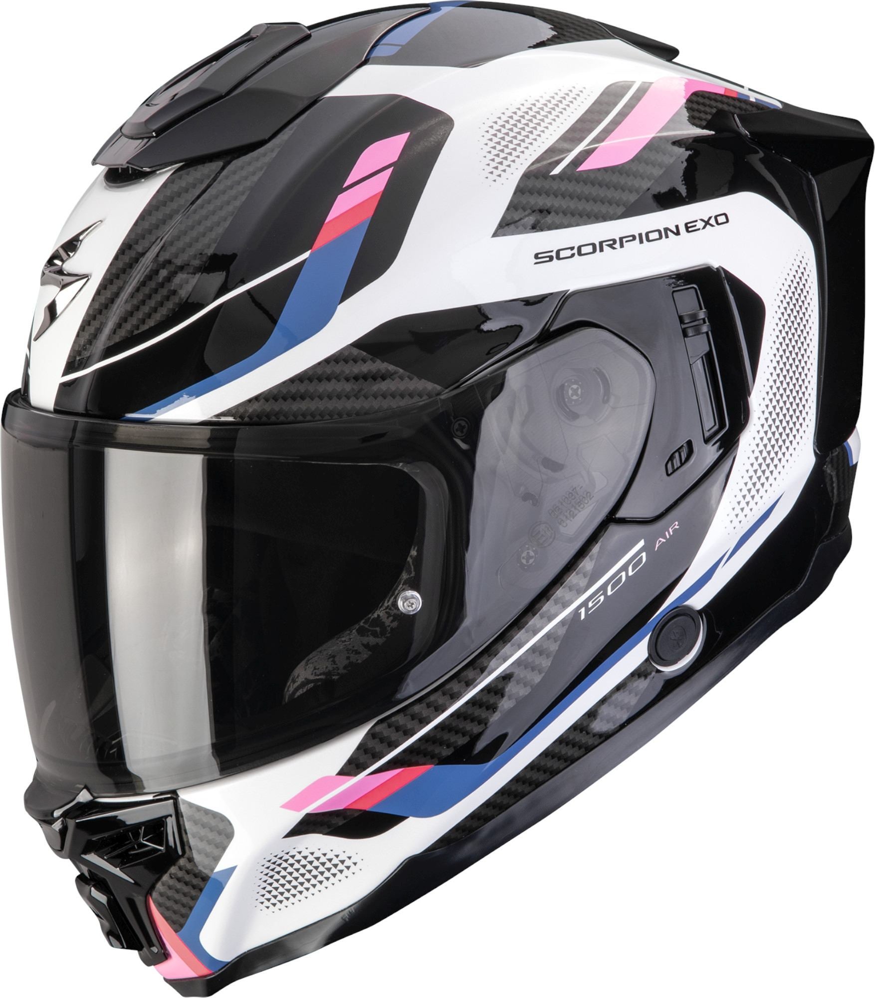 Scorpion Exo-1500 Air Sleek Celoobličejová přilba černá/bílá/růžová L (59/60) Obrázek 1