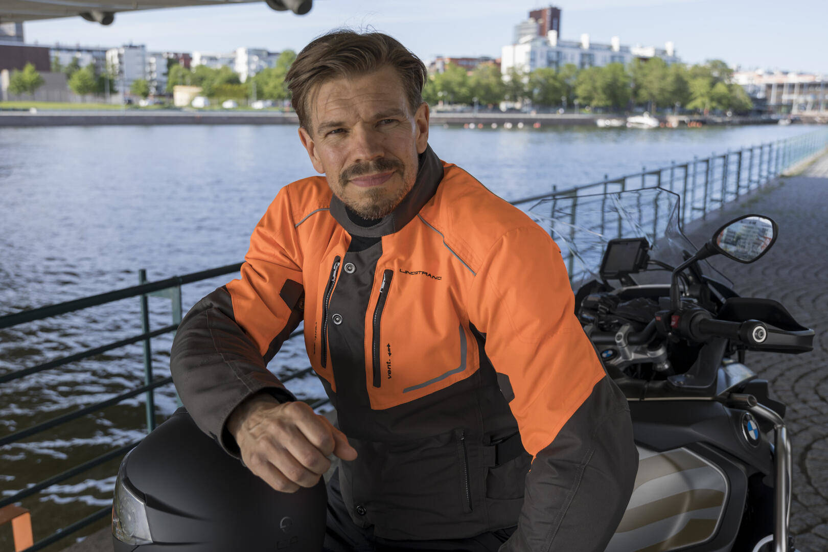 Lindstrands Halden veste textile de moto imperméable orange/vert 60 Figure 3