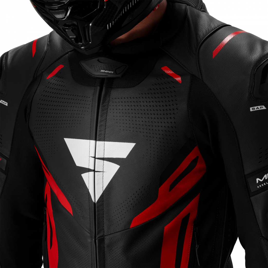 SHIMA Mission ST Veste en cuir moto noir/rouge 60 Figure 12