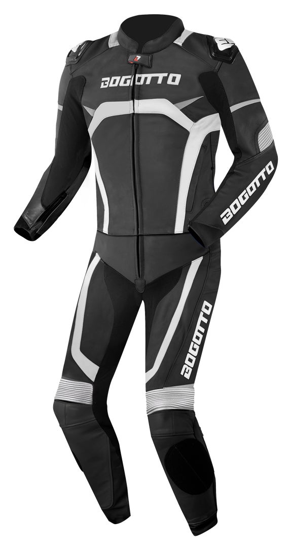 Bogotto Misano Two Piece Motorcycle Leather Suit black/white 52 Figure 1