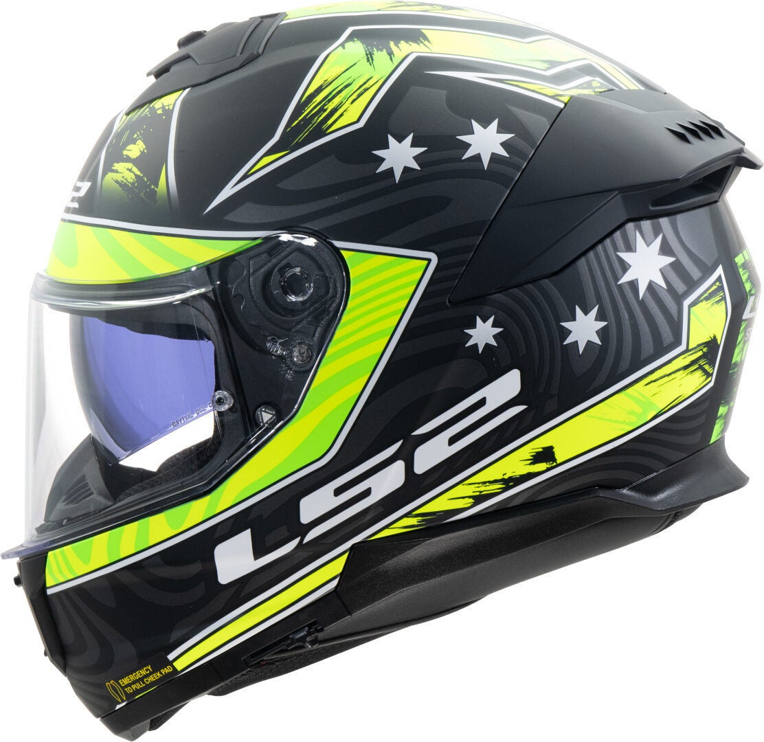 LS2 FF808 Stream II Galdam Capacete Preto fosco/neon S (55/56) Figura 1