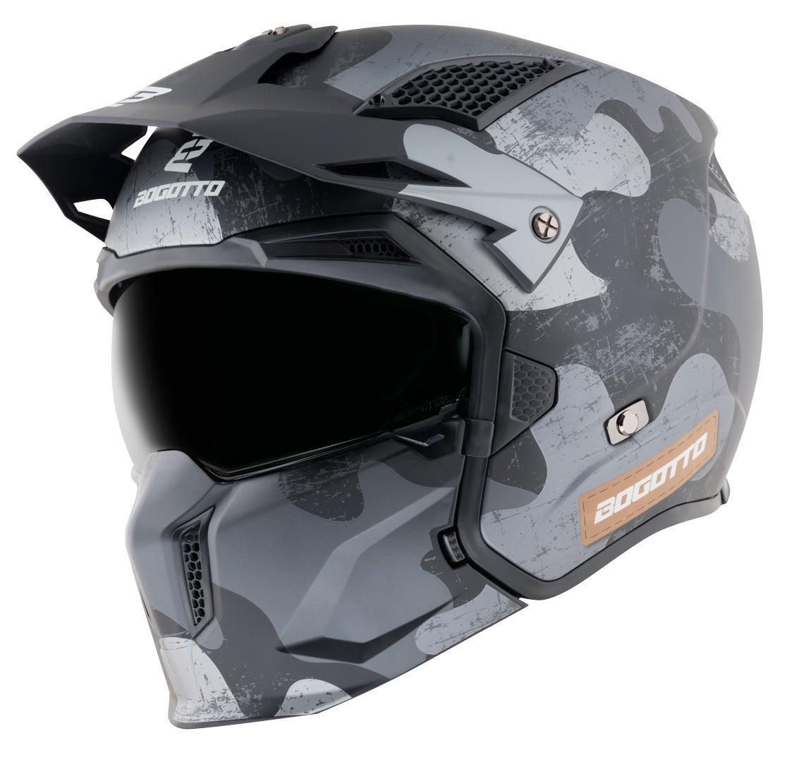 Bogotto Radic Camo Hjelm sort mat/grå L Figur 8