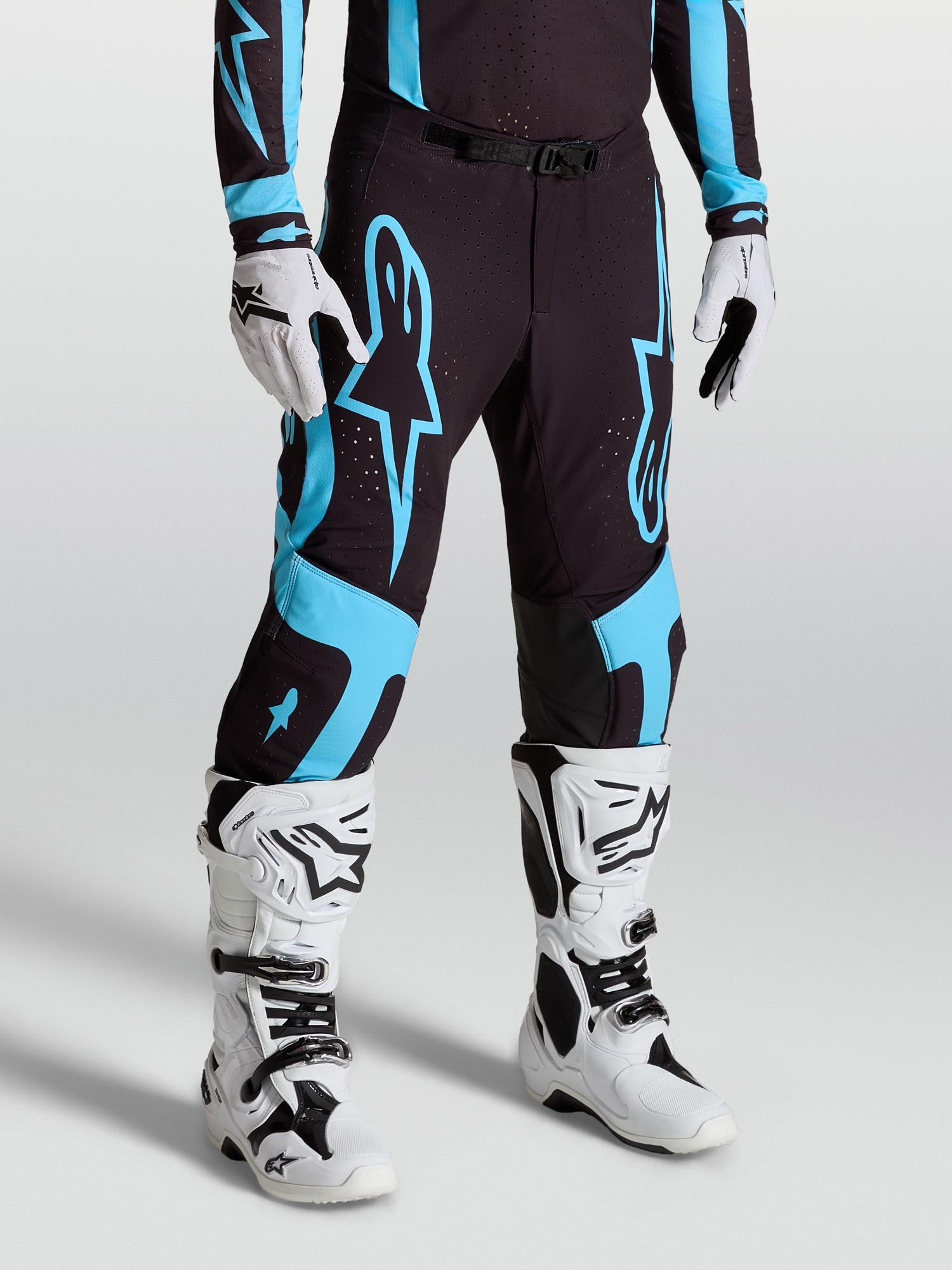 Alpinestars Supertech Vesta Motocrossbukser Sort/turkis 30 Figur 4