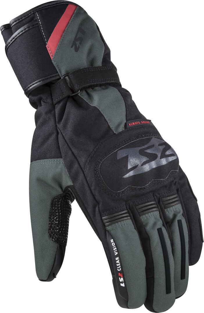 LS2 Snow vandtætte motorcykelhandsker Sort/Khaki L Figur 1