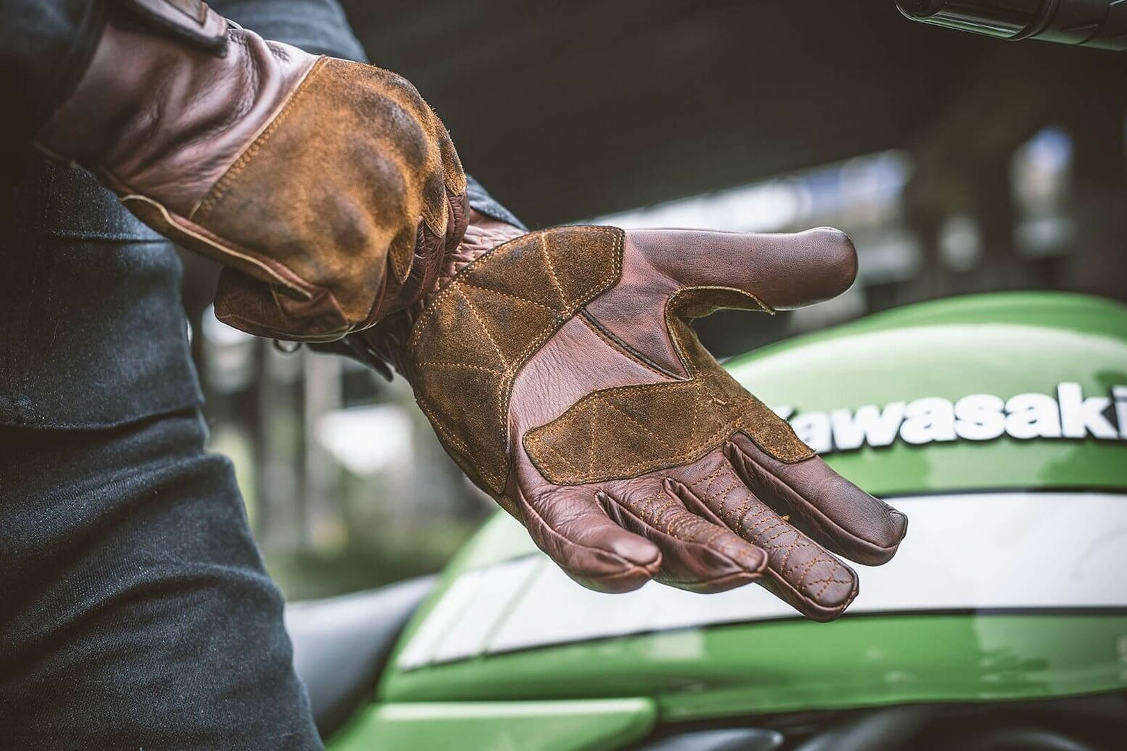 Fuel Rodeo Guantes de motocicleta marrón M Figura 8