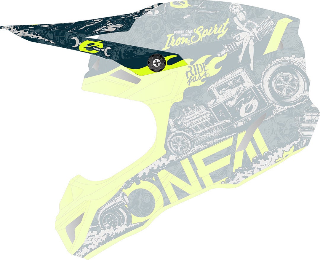 Oneal 5Series Polyacrylite HR Casco motocross blu/giallo S (55/56) Figura 3