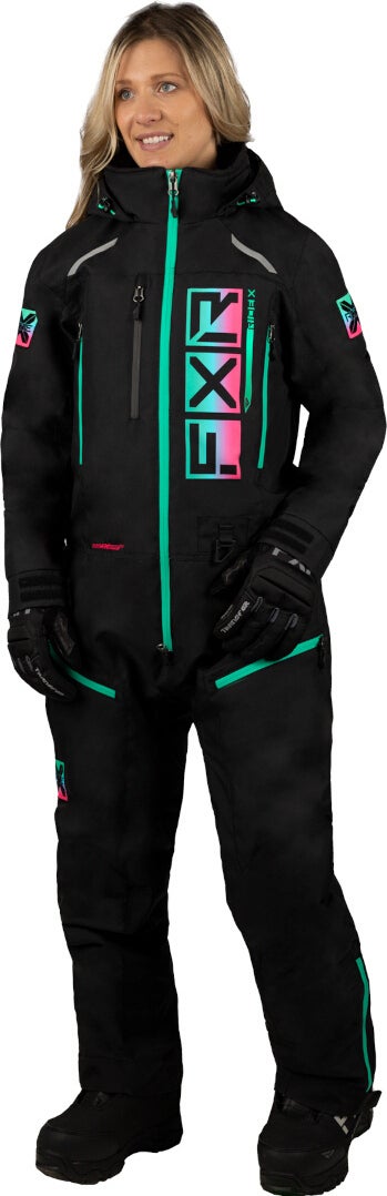 FXR Recruit Lite 2023 Ladies One Piece Snowmobile Suit nero/multicolore 12 Figura 1