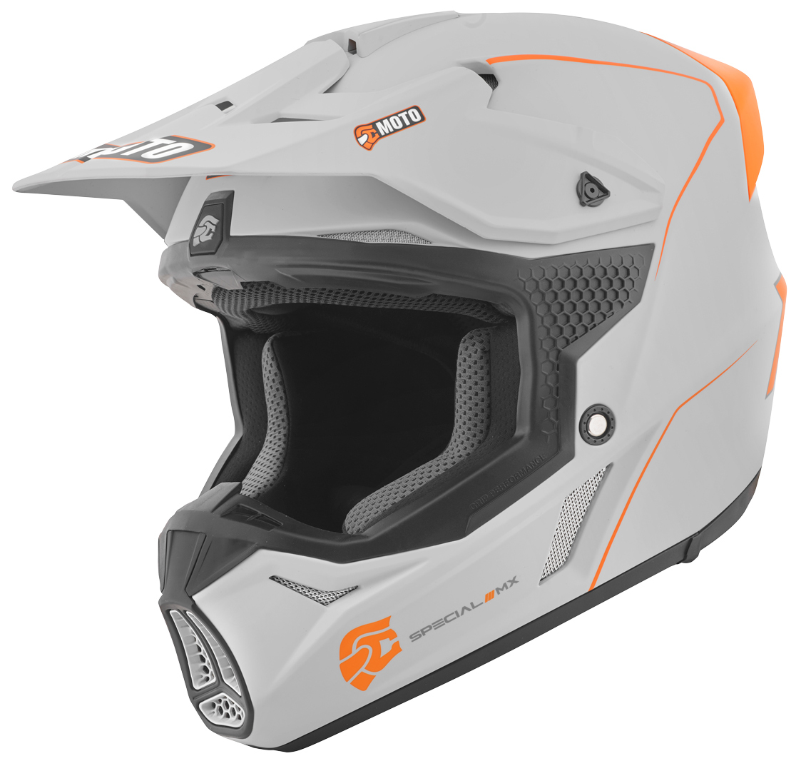 FC-Moto Merkur Straight Motocross Hjälm Grå/orange M Figur 1