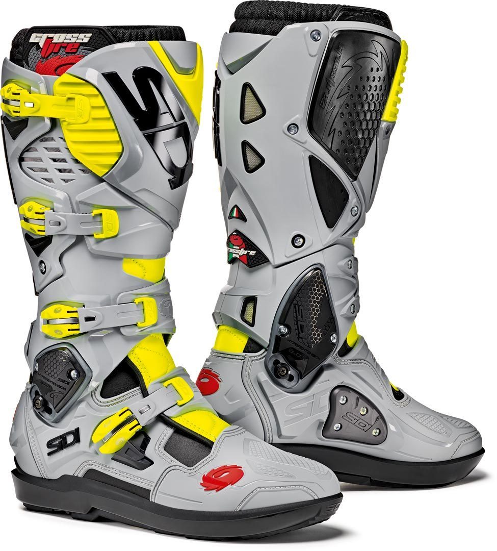 Sidi Crossfire 3 SRS Bottes Motocross gris/jaune 47 Figure 1
