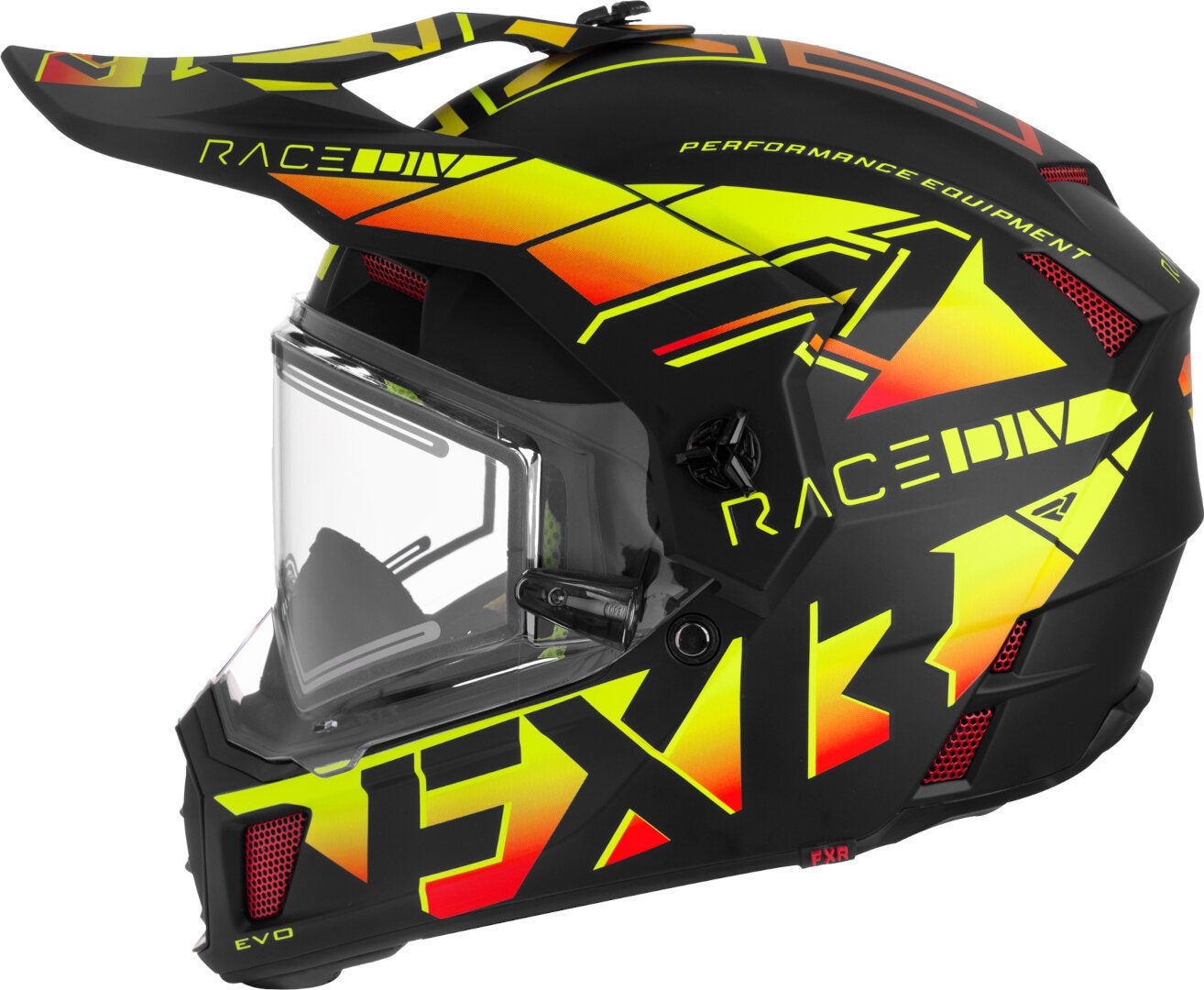FXR Clutch X Evo Snescooter hjelm sort/gul/rød Tab (58/60) Figur 4