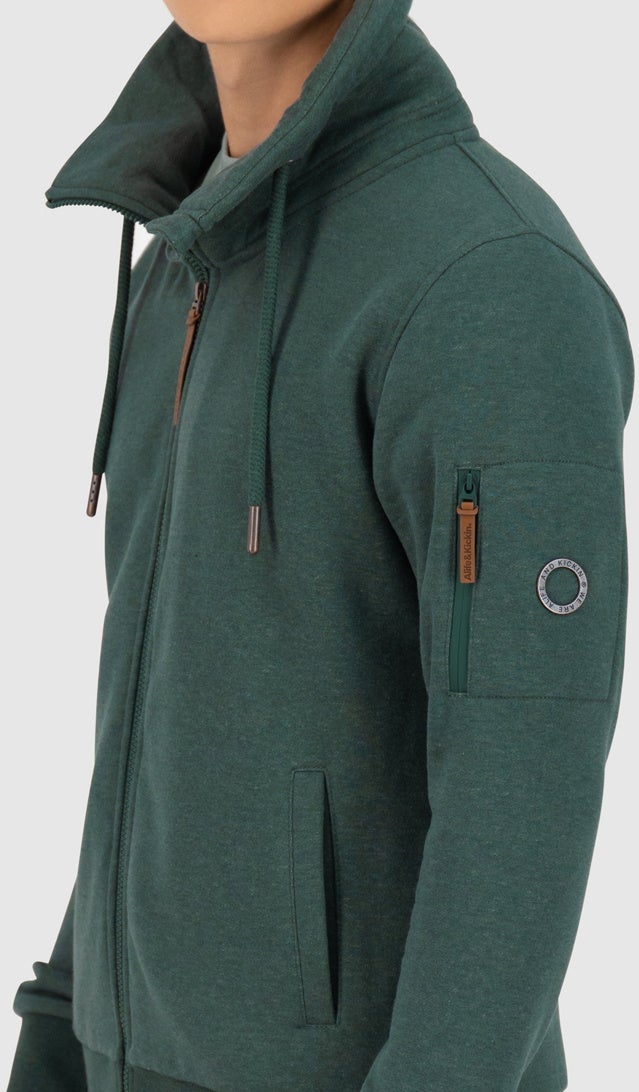 Alife And Kickin EliasAK A Zip Sweatshirt Moletom com zíper Verde escuro L Figura 5