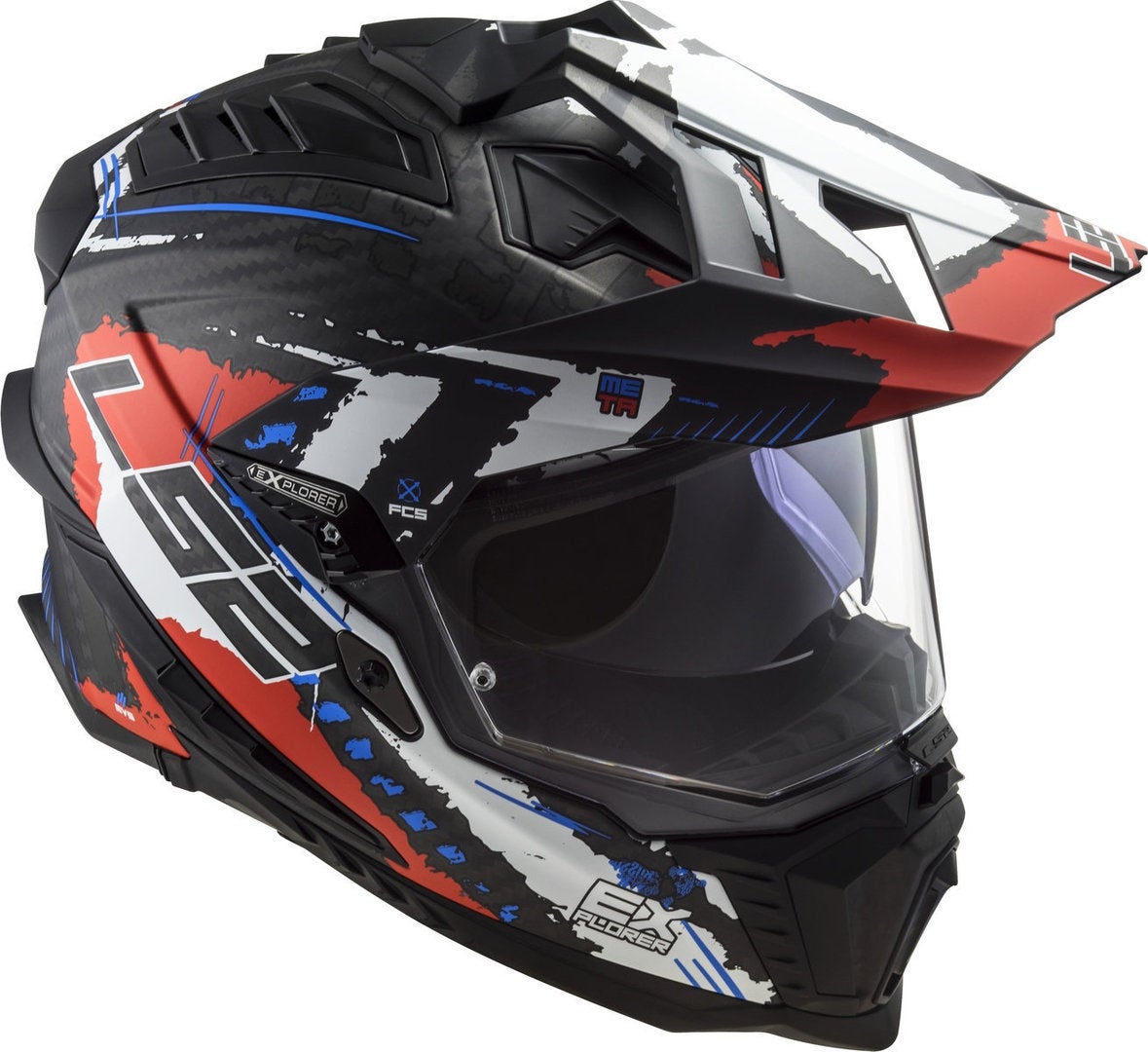 LS2 MX701 Explorer C Extend Carbon Casco Motocross nero opaco/rosso M (57/58) Figura 3