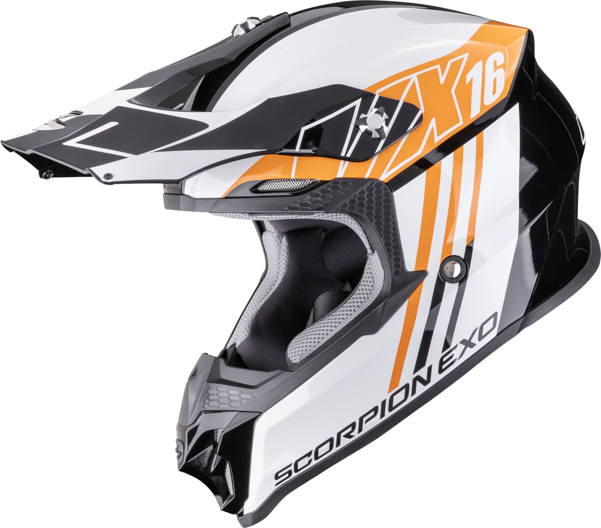 Scorpion VX-16 Evo Air Lignes Cască de motocross Negru/Alb/Portocaliu XS (53/54) Figura 1