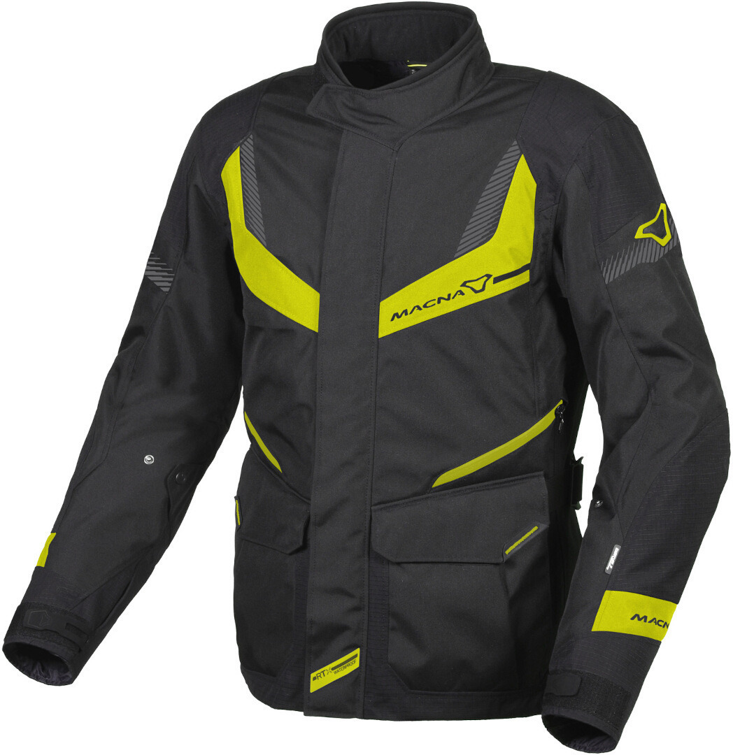 Macna Rancher waterproof Motorcycle Textile Jacket black/yellow L Figure 1