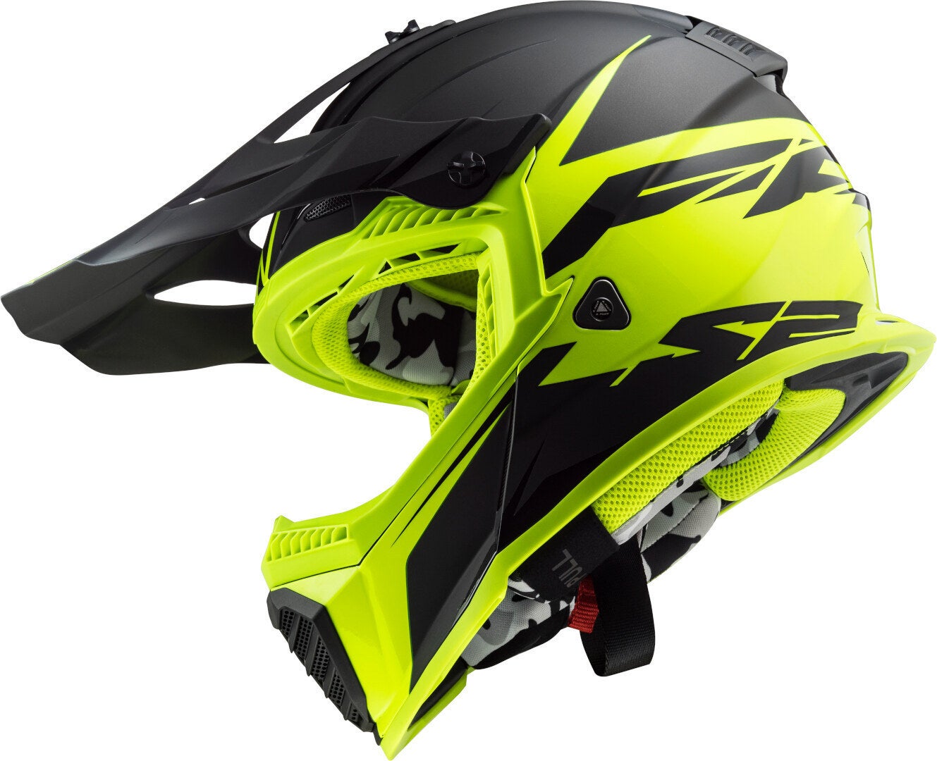 LS2 MX437 Fast Evo Roar Motocross hjelm sort mat/gul M (57/58) Figur 5