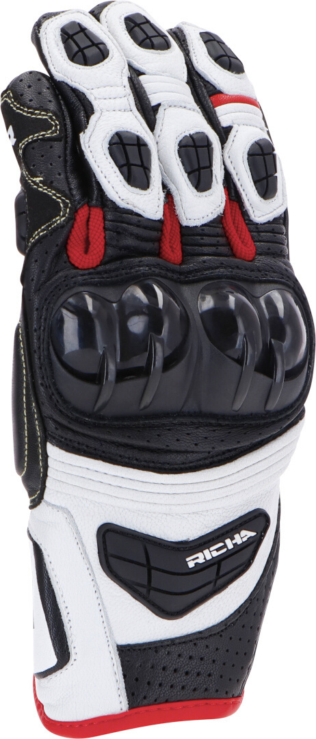 Richa Stealth gants de moto perforés Noir/Blanc/Rouge M Figure 2