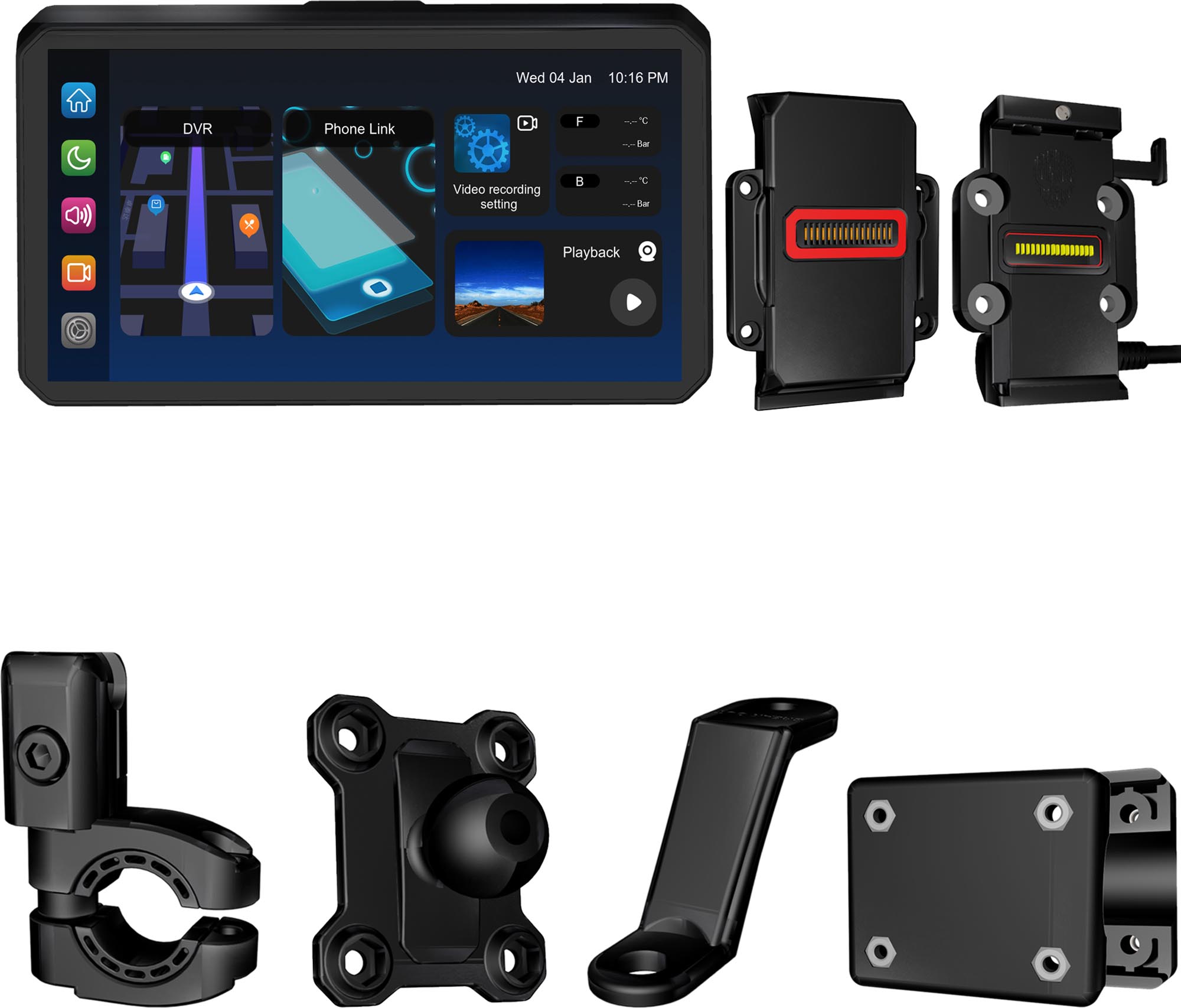 AlienRider M2-QR Bundle 6.2 Motorcykelmultimediasystem Huvudartikel Figur 1