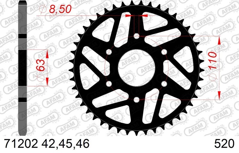 AFAM Kedjesats 520XLR2 13/45 Standard - Standard Bakdrev 71202 Figur 3