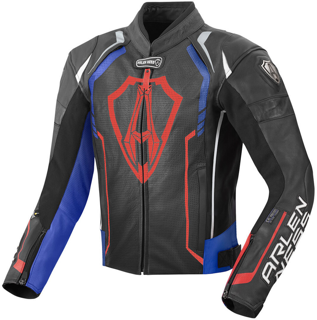 Arlen Ness Track Motorcycle Leather Jacket black/blue/red 54 Figure 1