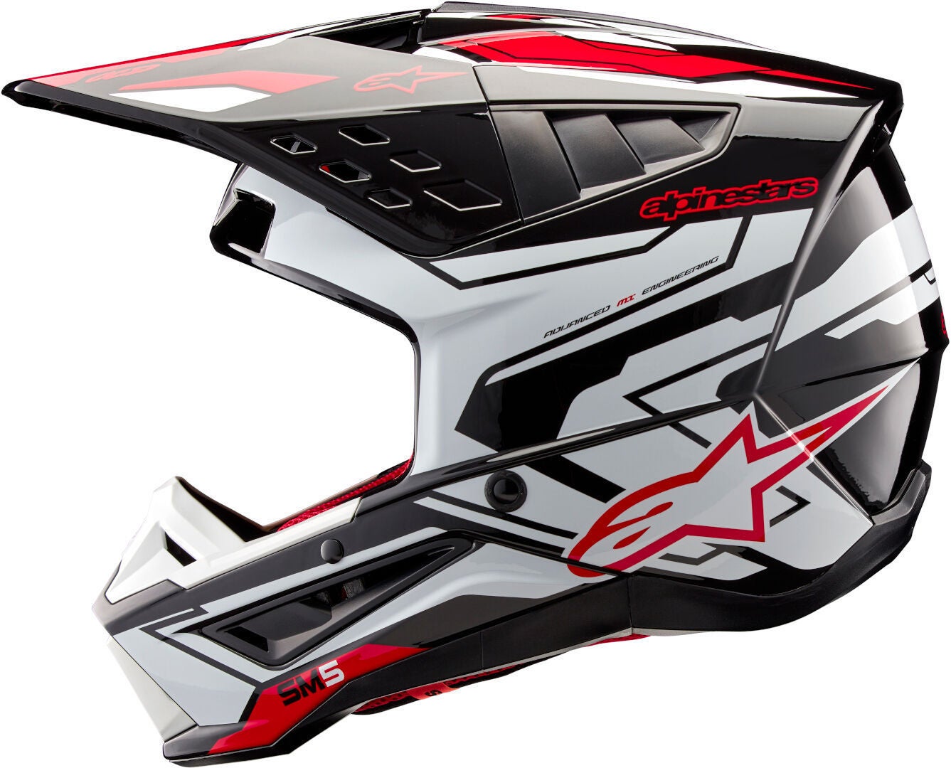 Alpinestars S-M5 Action 2 2024 Casco Motocross nero/bianco/rosso S (55/56) Figura 4
