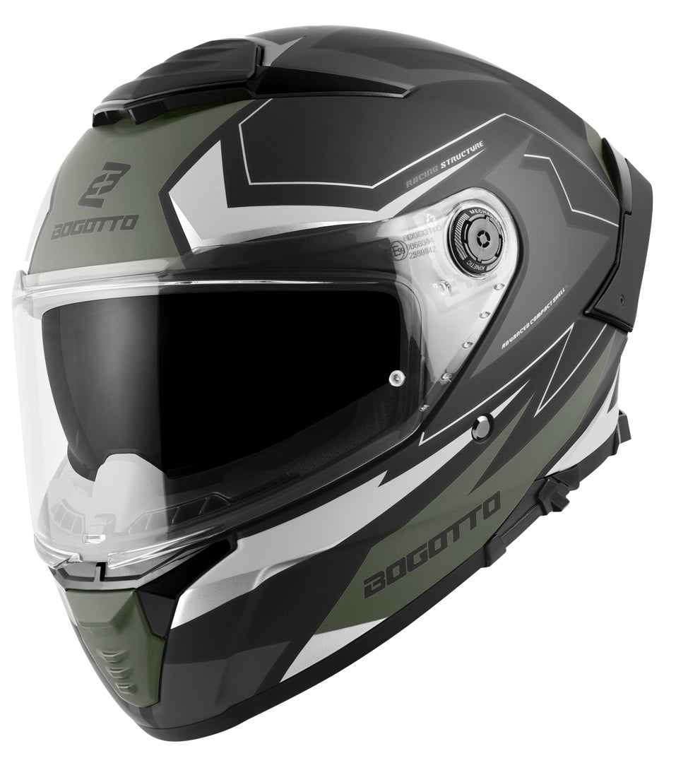 Bogotto FF118 Vilial Casco nero opaco/verde 2XL Figura 1