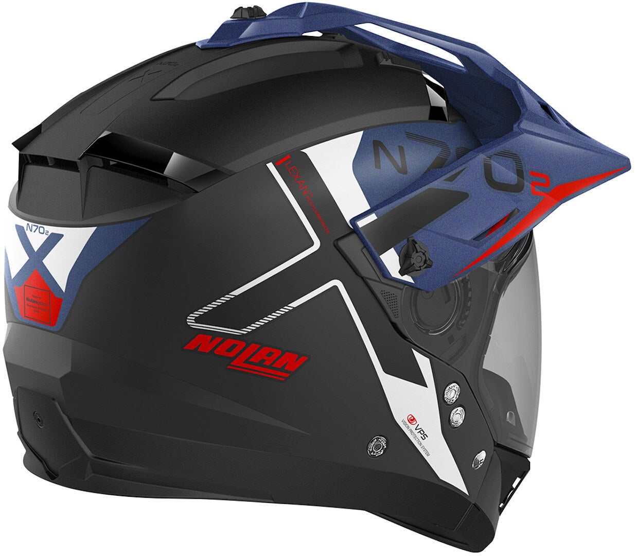 Nolan N70-2 X Bungee N-Com Hjelm sort mat/blå S (56) Figur 4