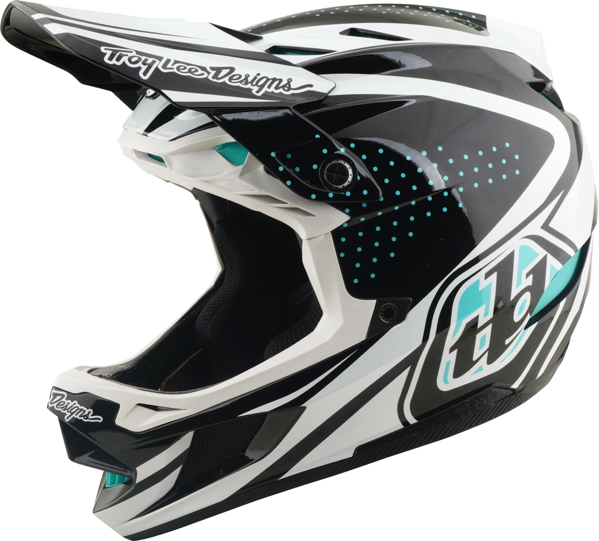 Troy Lee Designs D4 Polyacrylite MIPS The Line Casque de descente Blanc/Noir M (57/58) Figure 1