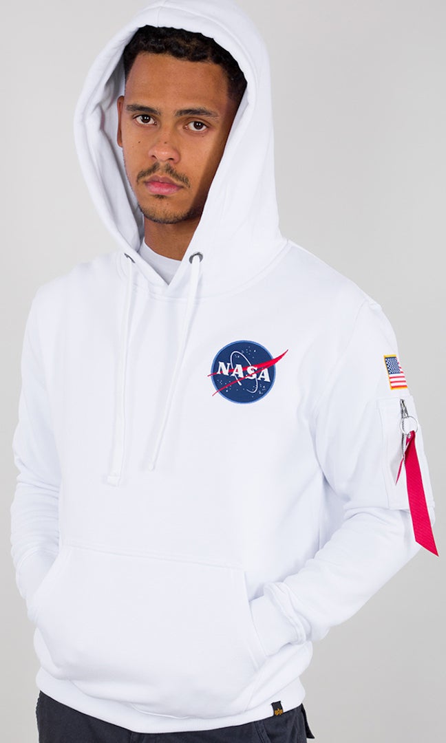 Alpha Industries Space Shuttle Chandail à capuchon Blanc XL Figure 1