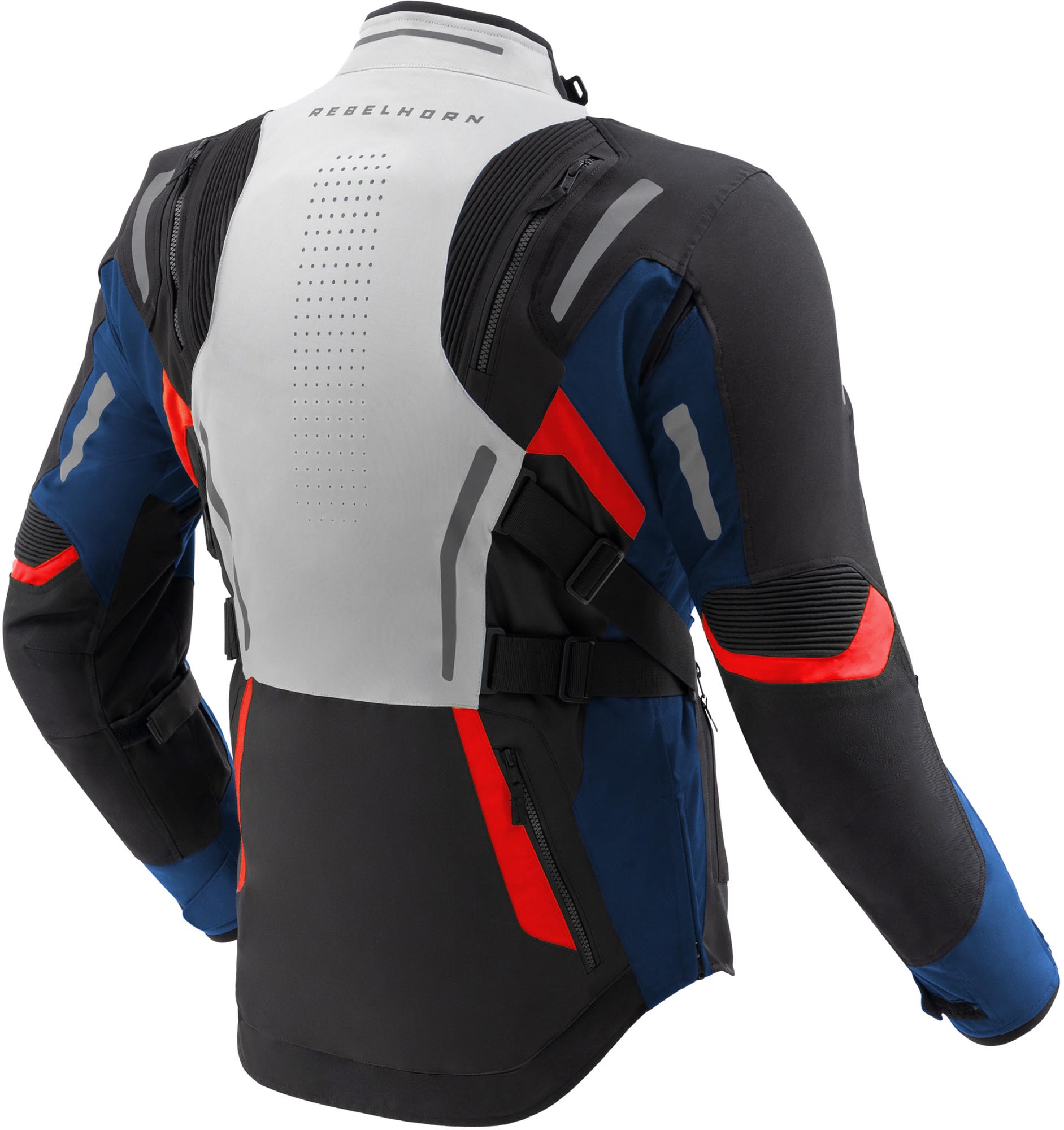 Rebelhorn Hiker 4 waterproof Motorcycle Textile Jacket light grey/blue/red L Figure 2