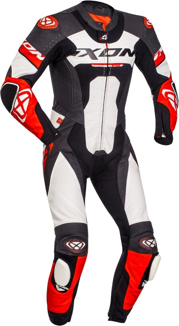 Ixon Jackal One Piece Motorcycle Leather Suit black/white/red M Figure 1