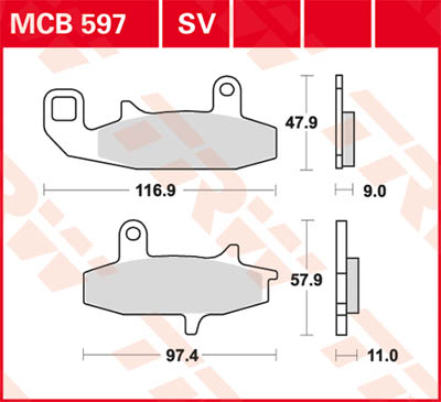 TRW Lucas Bremsbelag MCB597 Figur 1