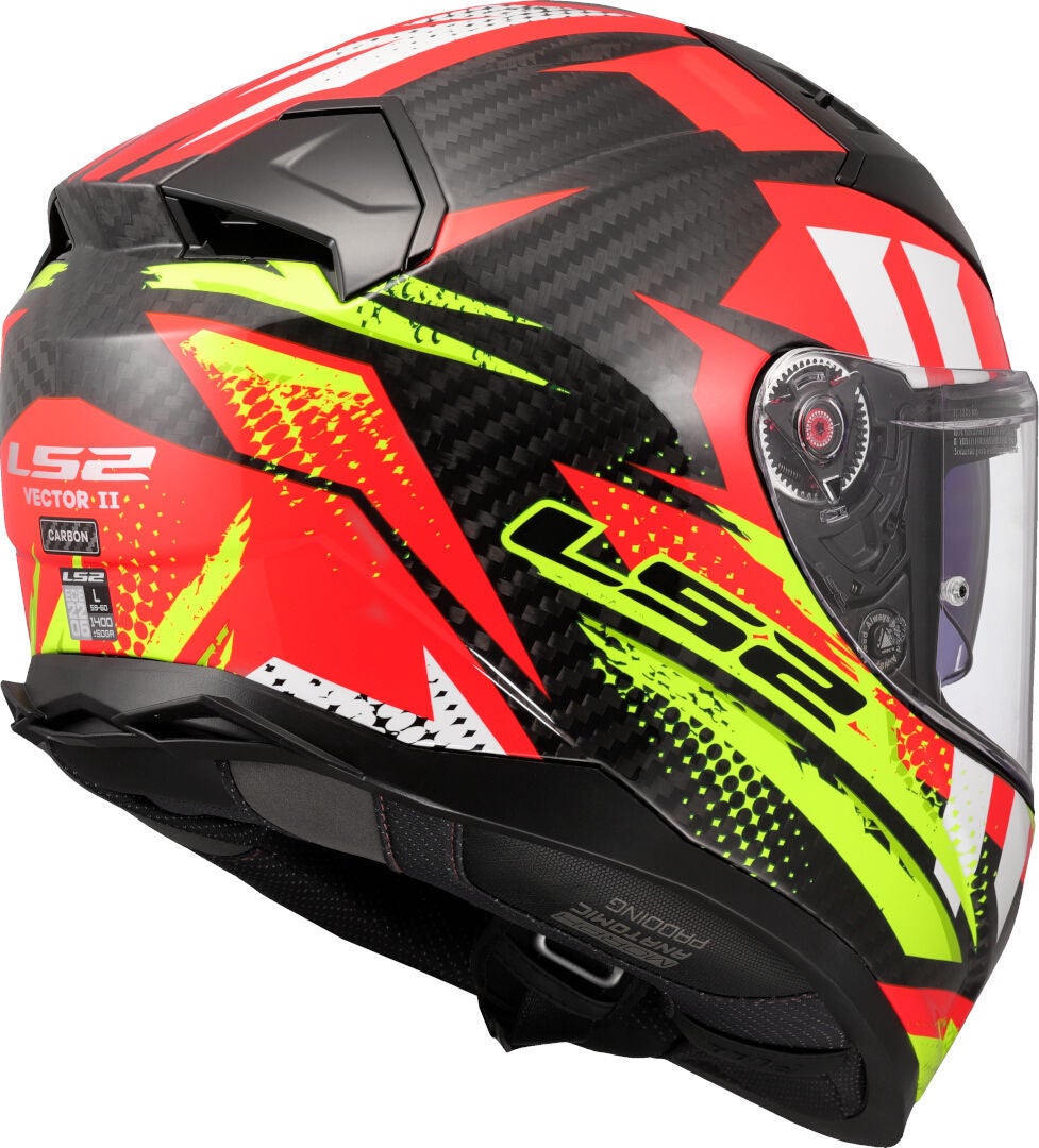 LS2 FF811 Vector II Carbon Tantic Helm rot/gelb M (57/58) Abbildung 5