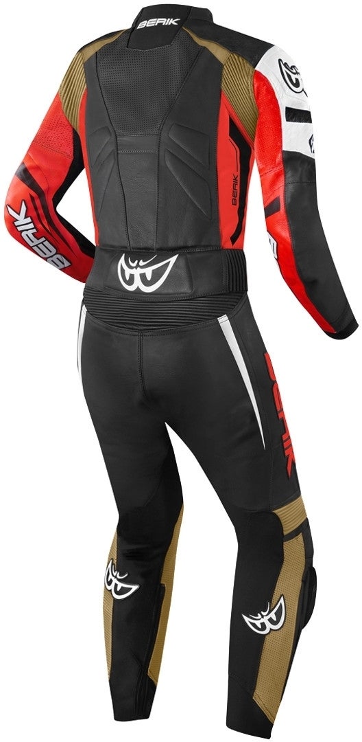 Berik Monza Abito donna in pelle moto a due pezzi nero/rosso/oro 46 Figura 2