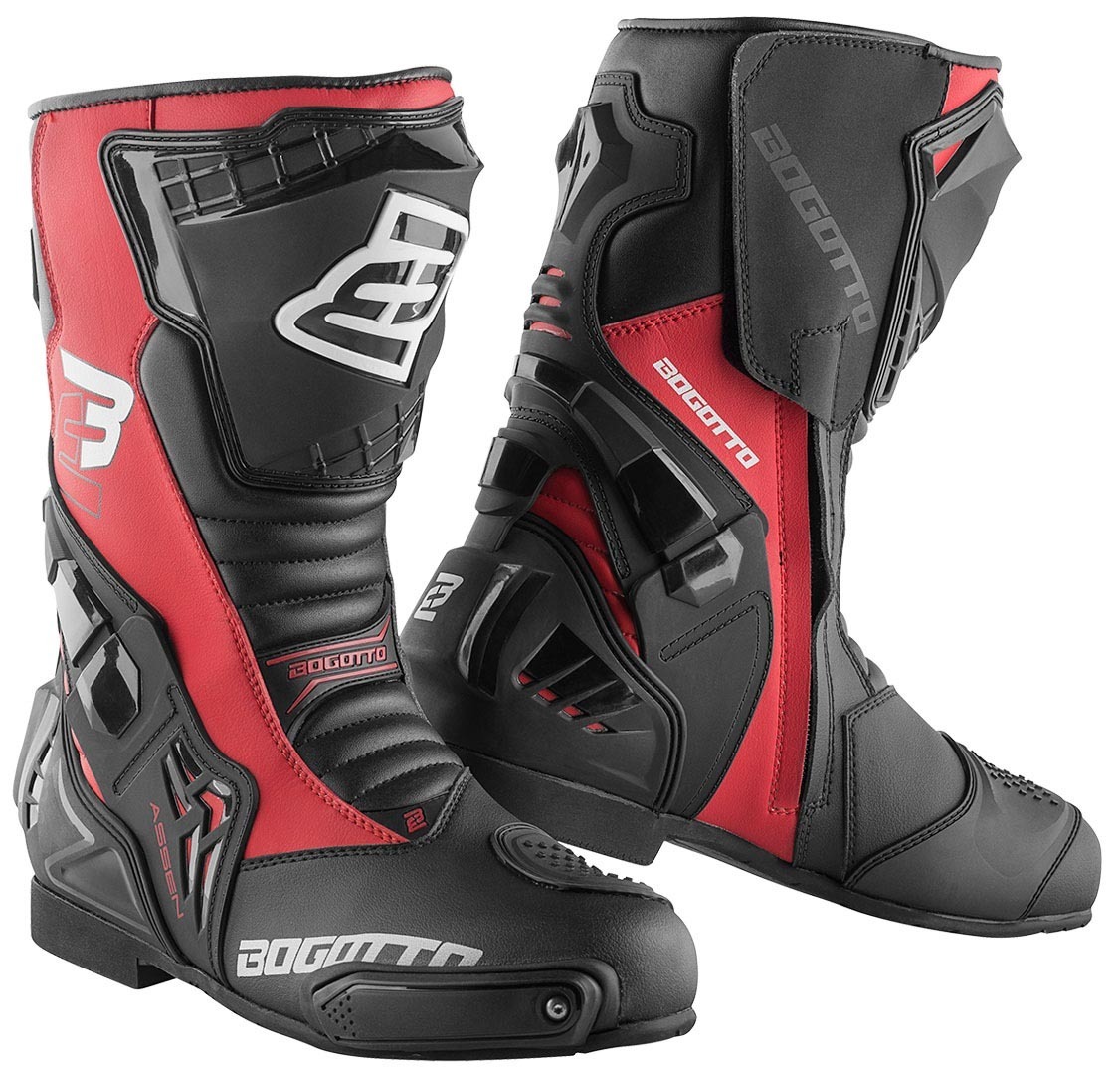 Bogotto Assen Motorlaarzen Zwart/Rood 44 Figuur 1