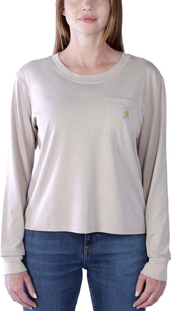 Carhartt Relaxed Fit Lightweight Pocket Damen Langarmshirt hellgrau M Abbildung 3