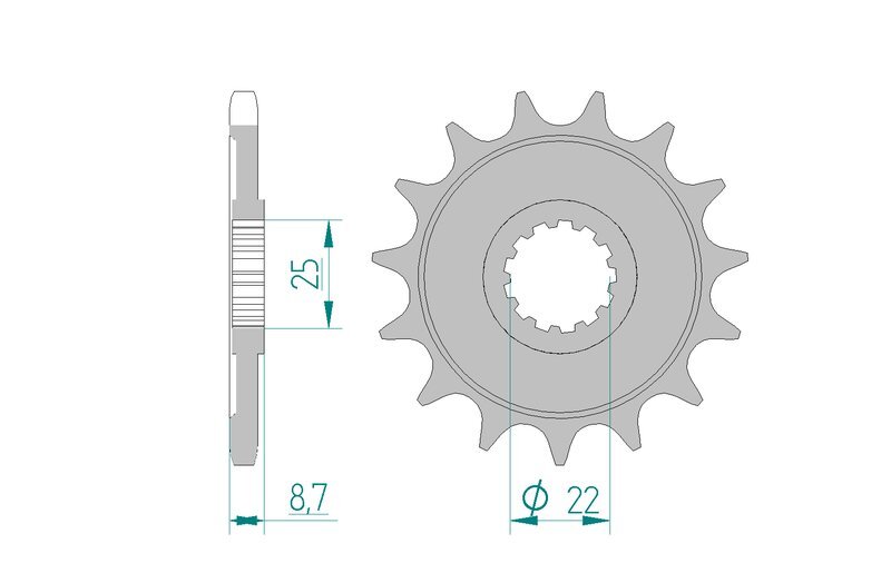 AFAM Pignon acier standard - 525 Figure 1