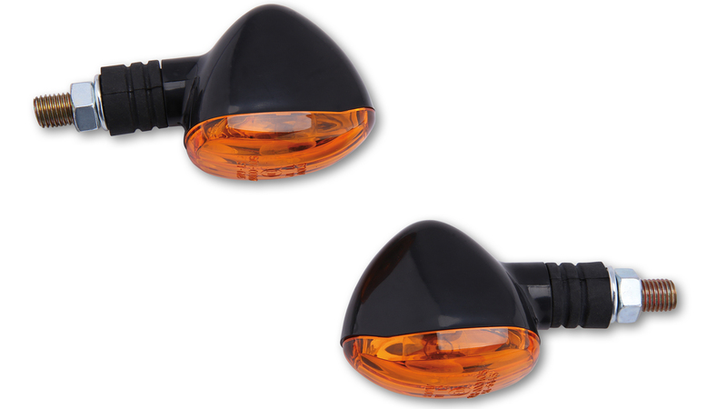 HIGHSIDER Smart Little Duke Bulb Mini Indikator Kropp Svart / Lins Orange (Par), Fram & Bak Figur 5