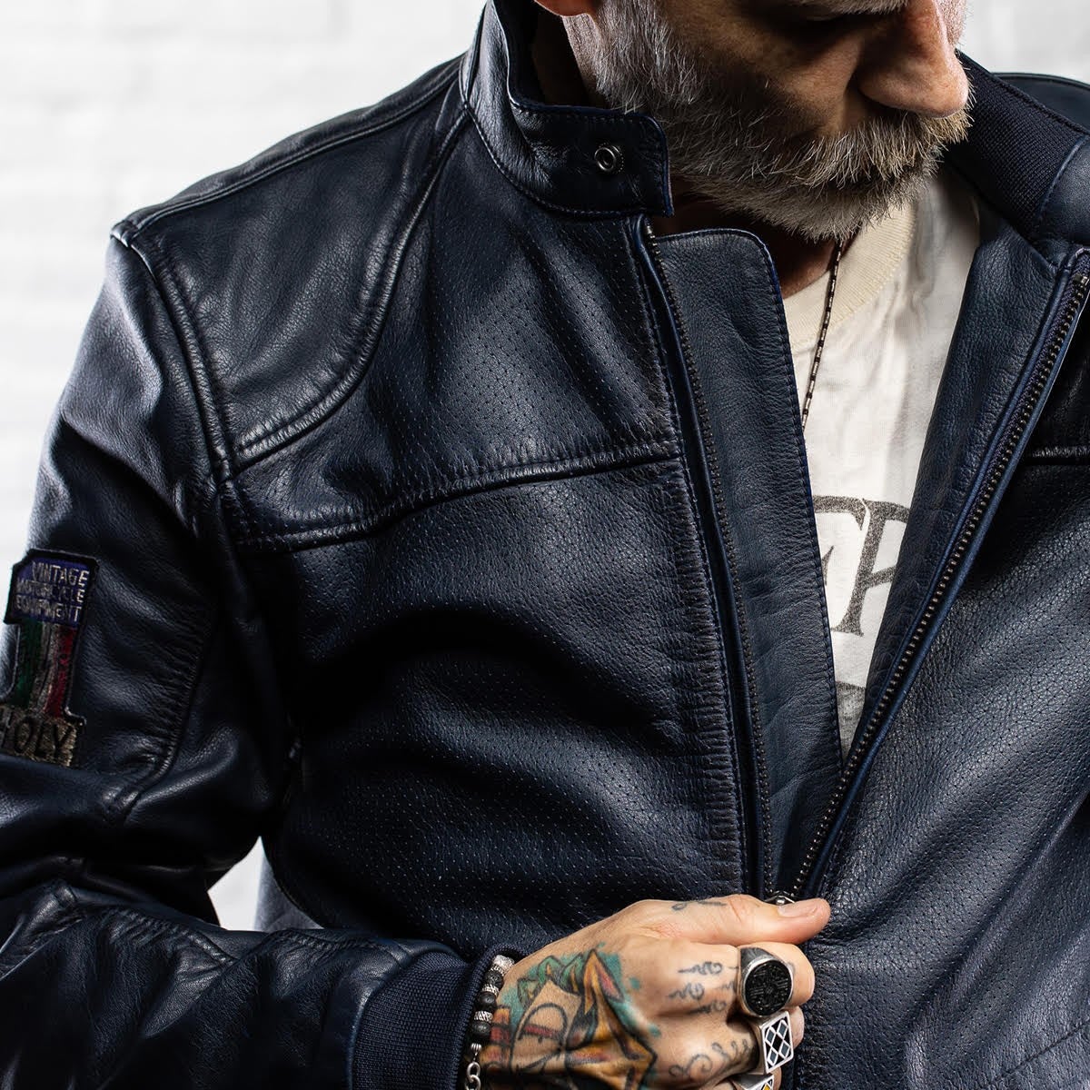 HolyFreedom Due Motorcycle Leather Jacket dark blue XXL Figure 11