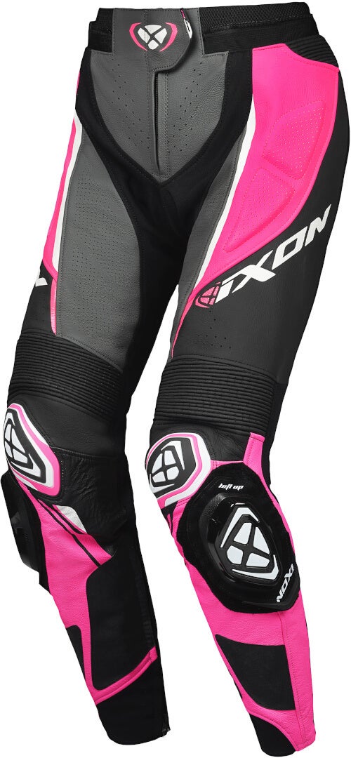 Ixon Vortex 3 Dames motorfiets lederen broek zwart/roze XXL Figuur 1
