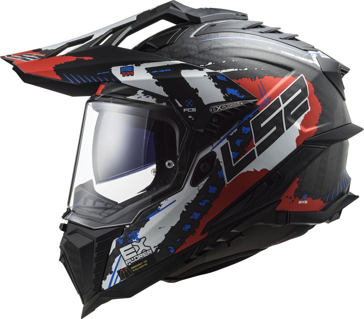 LS2 MX701 Explorer C Extend Carbon Casco Motocross nero opaco/rosso M (57/58) Figura 2