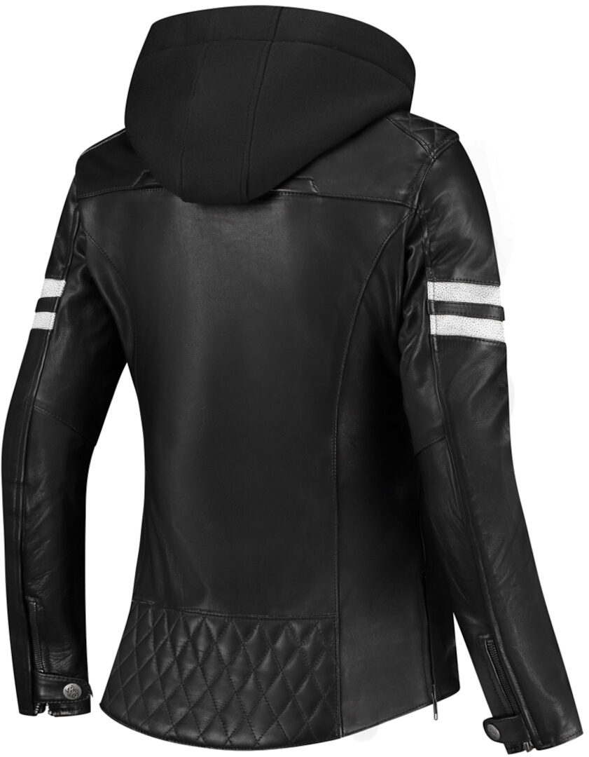 Rusty Stitches Super Joyce Hooded V2 Damen Motorrad Lederjacke schwarz/grau/weiß 54 Abbildung 2