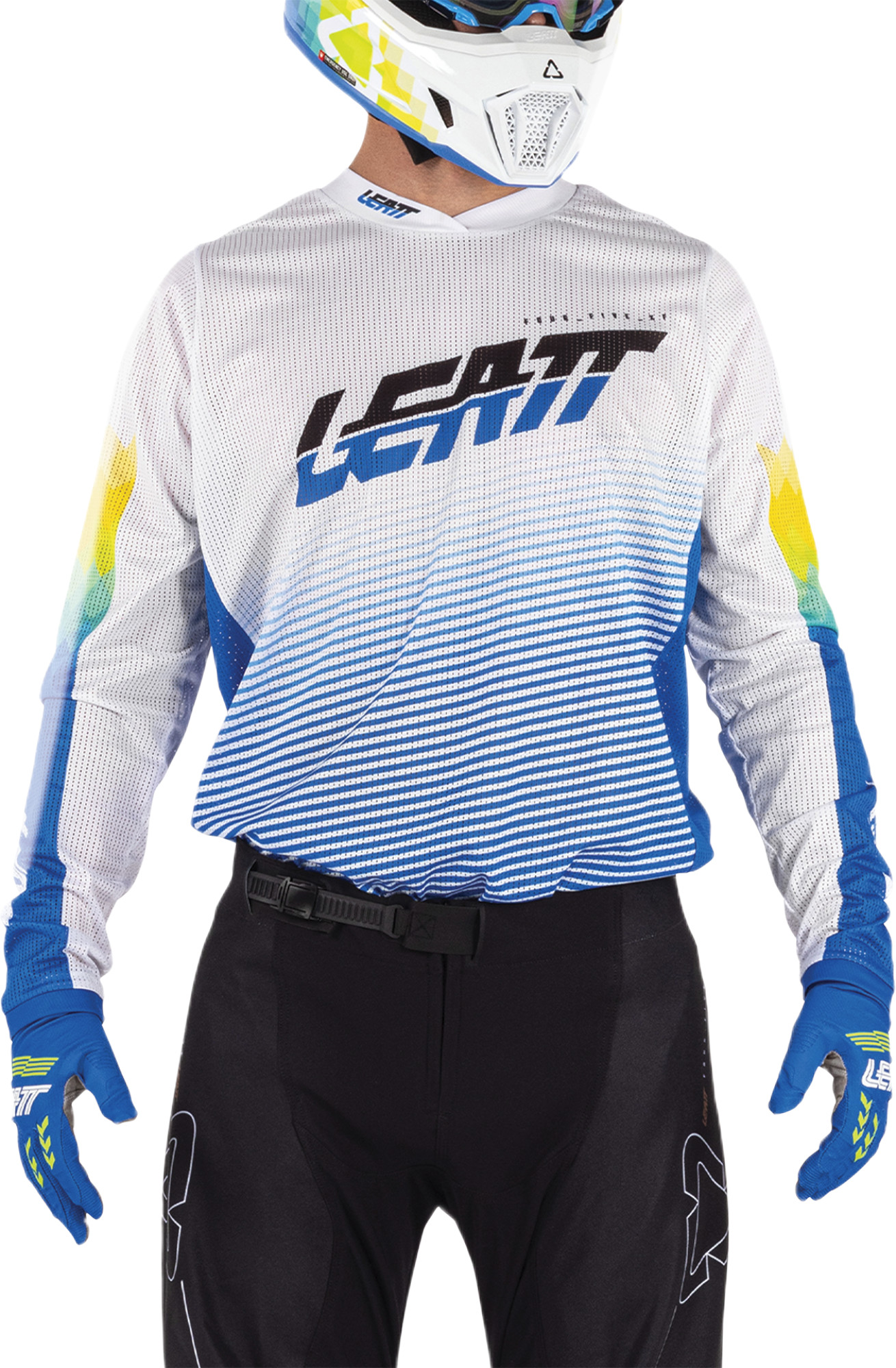 Leatt Moto 4.5 X-Flow V26 Motocross tröja blå/vit/gul S Figur 3