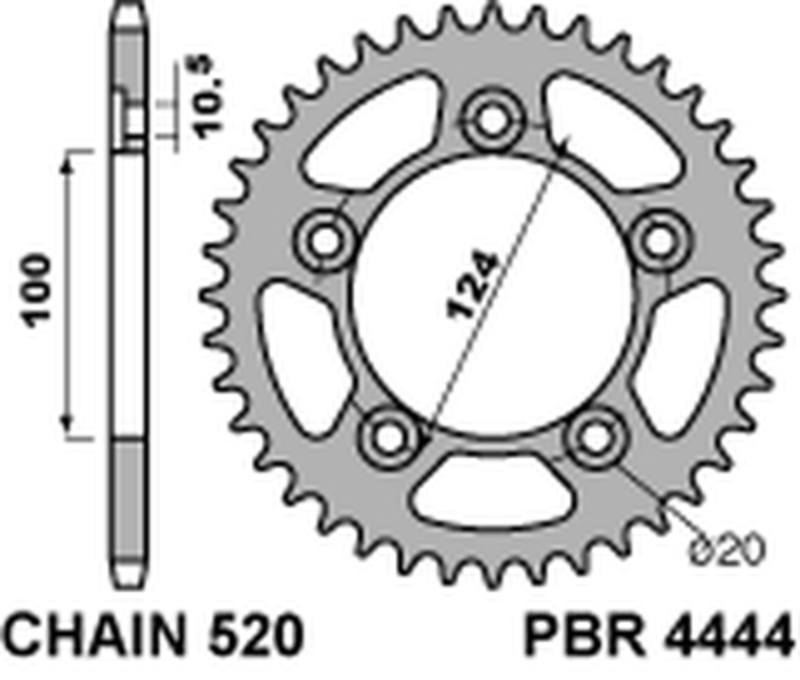 PBR Pinionul spate Oțel Standard - 520 Figura 2