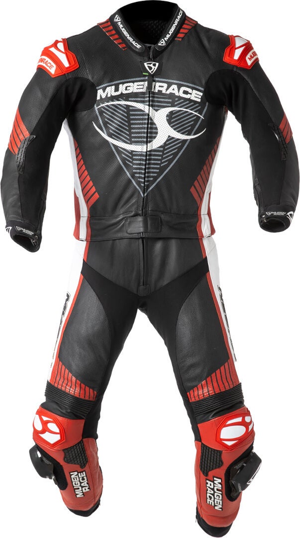 MUGENRACER Impegnato-D perforated Ladies Two Piece Motorcycle Leather Suit black/white/red 40 Figure 1