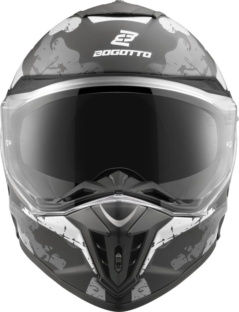 Bogotto FG-601 Sniper Enduro hjelm i glasfiber sort mat/grå XL Figur 8