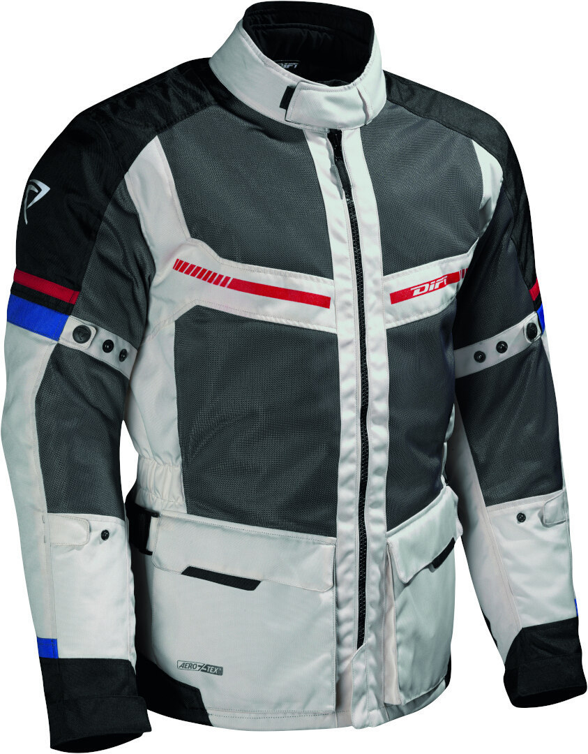 DIFI Corsica Aerotex Motorrad Textiljacke grau/schwarz/rot L Abbildung 1