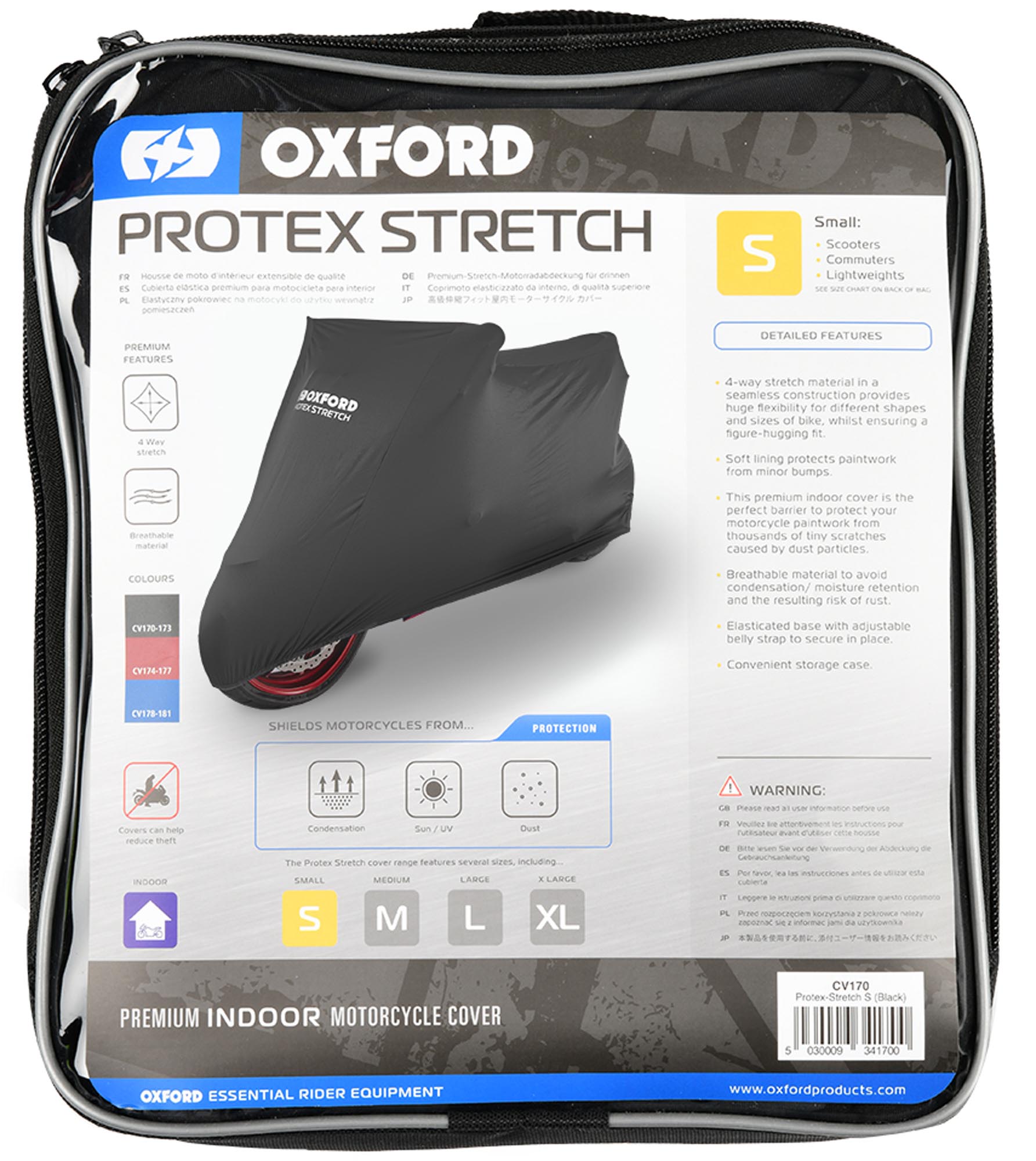 Oxford Protex Stretch-Fit Premium Couverture intérieure de moto noir L Figure 7