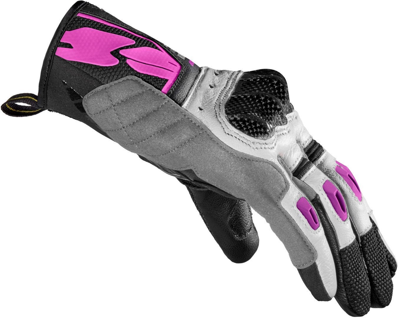 Spidi G-Carbon Damer motorcykel handsker sort/hvid/pink S Figur 2
