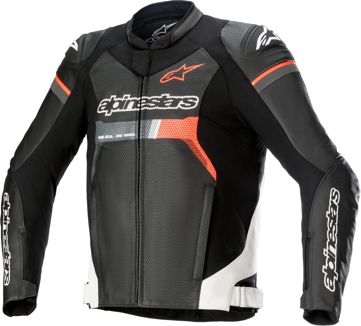 Alpinestars GP Force Airflow Motorcycle Leather Jacket black/white/red 48 Figure 1