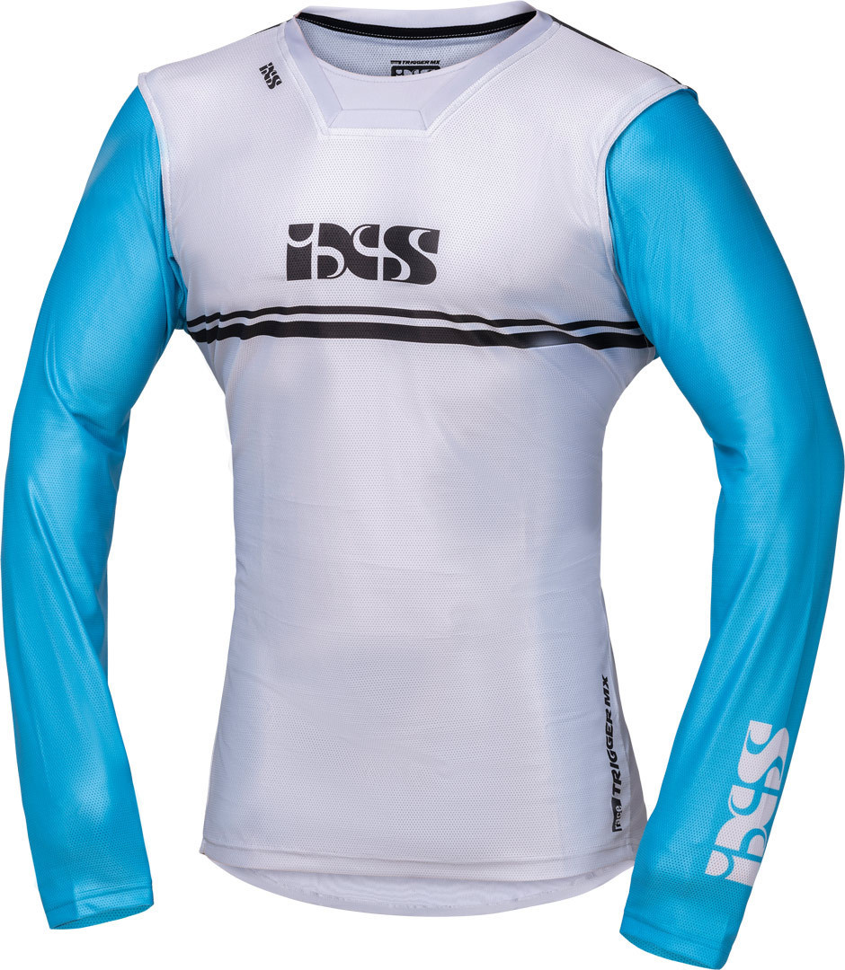 IXS Trigger 4.0 Motocross trøje lysegrå/blå S Figur 1
